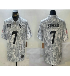 Men's Houston Texans #7 CJ Stroud 2024 FUSE Arctic Camo Salute to Service Limited Stitched Jersey