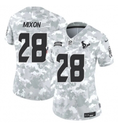 Women's Houston Texans #28 Joe Mixon 2024 F.U.S.E Arctic Camo Salute To Service Limited Stitched Football Jersey(Run Small)