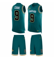 Men's Nike Jacksonville Jaguars #9 Logan Cooke Limited Teal Green Tank Top Suit NFL Jersey