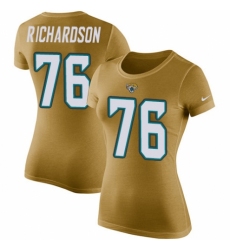 NFL Women's Nike Jacksonville Jaguars #76 Will Richardson Gold Rush Pride Name & Number T-Shirt