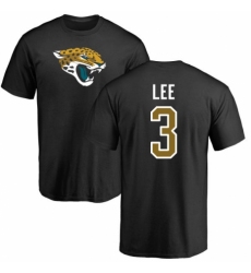 NFL Nike Jacksonville Jaguars #3 Tanner Lee Black Name & Number Logo T-Shirt
