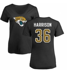 NFL Women's Nike Jacksonville Jaguars #36 Ronnie Harrison Black Name & Number Logo Slim Fit T-Shirt