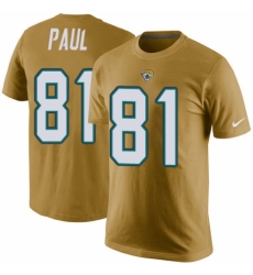 NFL Men's Nike Jacksonville Jaguars #81 Niles Paul Gold Rush Pride Name & Number T-Shirt