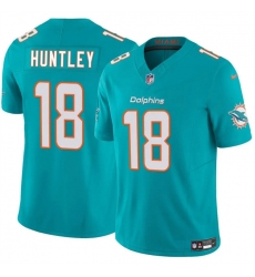 Men's Miami Dolphins #18 Tyler Huntley Aqua 2024 F.U.S.E Vapor Limited Stitched Football Jersey