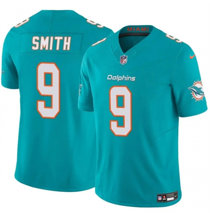 Men's Miami Dolphins #9 Jonnu Smith Aqua 2024 F.U.S.E Vapor Limited Stitched Football Jersey