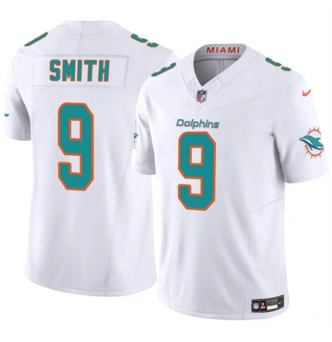 Men's Miami Dolphins #9 Jonnu Smith White 2024 F.U.S.E Vapor Limited Stitched Football Jersey