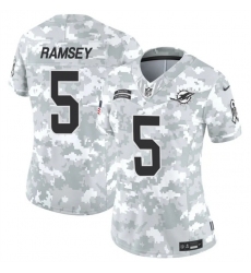 Women's Miami Dolphins #5 Jalen Ramsey 2024 F.U.S.E Arctic Camo Salute To Service Limited Stitched Football Jersey(Run Small)