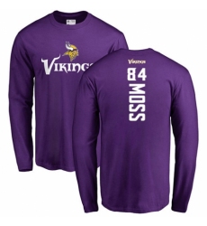 NFL Nike Minnesota Vikings #84 Randy Moss Purple Backer Long Sleeve T-Shirt