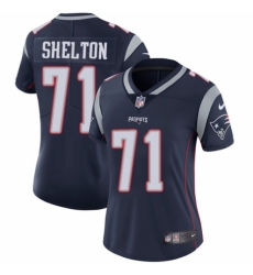 Women's Nike New England Patriots #71 Danny Shelton Navy Blue Team Color Vapor Untouchable Limited Player NFL Jersey