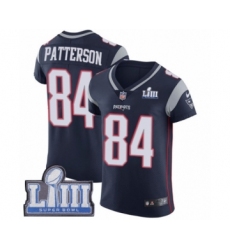 Men's Nike New England Patriots #84 Cordarrelle Patterson Navy Blue Team Color Vapor Untouchable Elite Player Super Bowl LIII Bound NFL Jersey