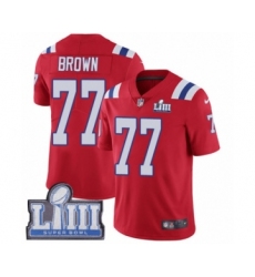 Men's Nike New England Patriots #77 Trent Brown Red Alternate Vapor Untouchable Limited Player Super Bowl LIII Bound NFL Jersey