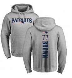 NFL Nike New England Patriots #77 Trent Brown Ash Backer Pullover Hoodie
