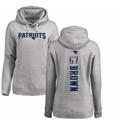 NFL Women's Nike New England Patriots #67 Trent Brown Ash Backer Pullover Hoodie