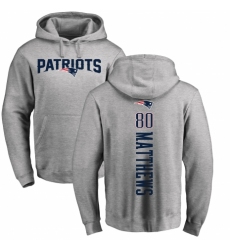 NFL Nike New England Patriots #80 Jordan Matthews Ash Backer Pullover Hoodie