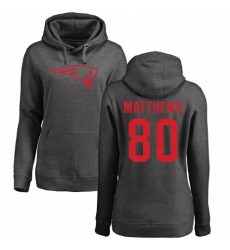 NFL Women's Nike New England Patriots #80 Jordan Matthews Ash One Color Pullover Hoodie