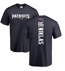 NFL Nike New England Patriots #86 Troy Niklas Navy Blue Backer T-Shirt