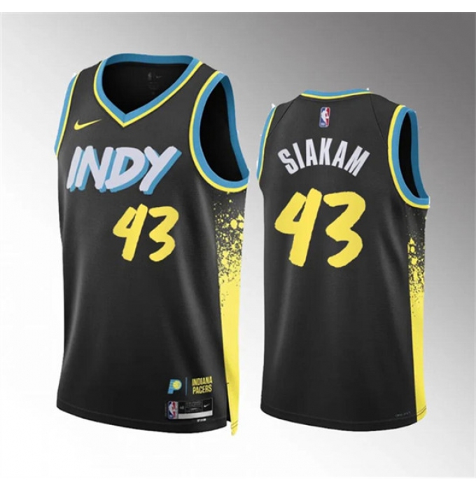 Men's Indiana Pacers #43 Pascal Siakam Black 2023-24 City Edition Stitched Basketball Jersey