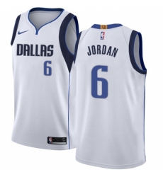 Women's Nike Dallas Mavericks #6 DeAndre Jordan Swingman White NBA Jersey - Association Edition