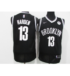 Men's Nike Brooklyn Nets #13 James Harden Authentic Black Basketball Jersey