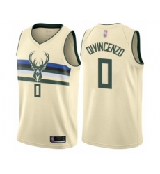 Youth Milwaukee Bucks #0 Donte DiVincenzo Swingman Cream Basketball Jersey - City Edition