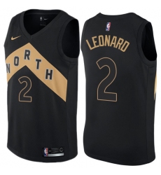 Men's Nike Toronto Raptors #2 Kawhi Leonard Swingman Black NBA Jersey - City Edition