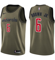 Youth Nike Washington Wizards #6 Troy Brown Jr. Swingman Green Salute to Service NBA Jersey