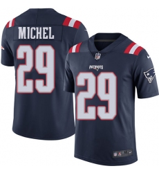 Men's Nike New England Patriots #29 Sony Michel Limited Navy Blue Rush Vapor Untouchable NFL Jersey