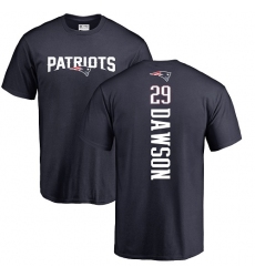 NFL Nike New England Patriots #29 Duke Dawson Navy Blue Backer T-Shirt