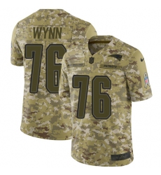 Men's Nike New England Patriots #76 Isaiah Wynn Limited Camo 2018 Salute to Service NFL Jersey
