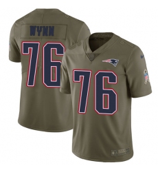 Men's Nike New England Patriots #76 Isaiah Wynn Limited Olive 2017 Salute to Service NFL Jersey