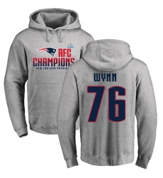 Nike New England Patriots #76 Isaiah Wynn Heather Gray 2017 AFC Champions Pullover Hoodie
