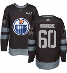 Men's Adidas Edmonton Oilers #60 Olivier Rodrigue Authentic Black 1917-2017 100th Anniversary NHL Jersey