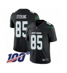 Men's New York Jets #85 Neal Sterling Black Alternate Vapor Untouchable Limited Player 100th Season Football Jersey