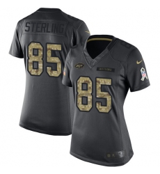 Women Nike New York Jets #85 Neal Sterling Limited Black 2016 Salute to Service NFL Jersey