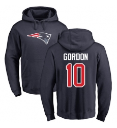 NFL Nike New England Patriots #10 Josh Gordon Navy Blue Name & Number Logo Pullover Hoodie