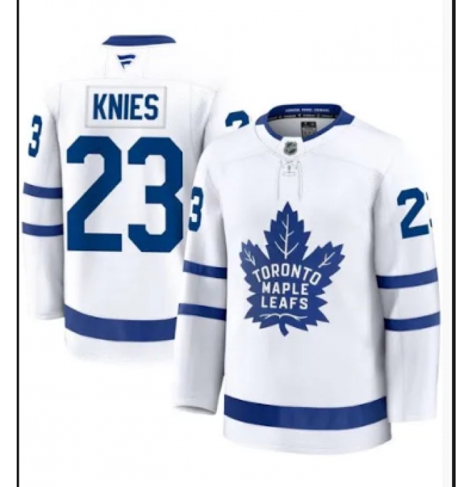 Men's Toronto Maple Leafs #23 Matthew Knies White Stitched Jersey