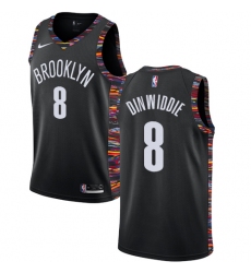 Youth Nike Brooklyn Nets #8 Spencer Dinwiddie Swingman Black NBA Jersey - 2018 19 City Edition