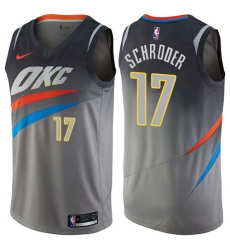 Men's Nike Oklahoma City Thunder #17 Dennis Schroder Swingman Gray NBA Jersey - City Edition