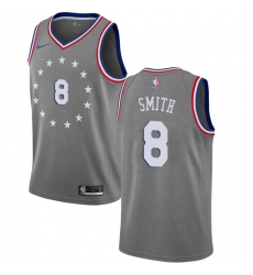 Men's Nike Philadelphia 76ers #8 Zhaire Smith Swingman Gray NBA Jersey - City Edition