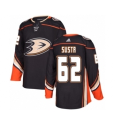 Men's Adidas Anaheim Ducks #62 Andrej Sustr Premier Black Home NHL Jersey