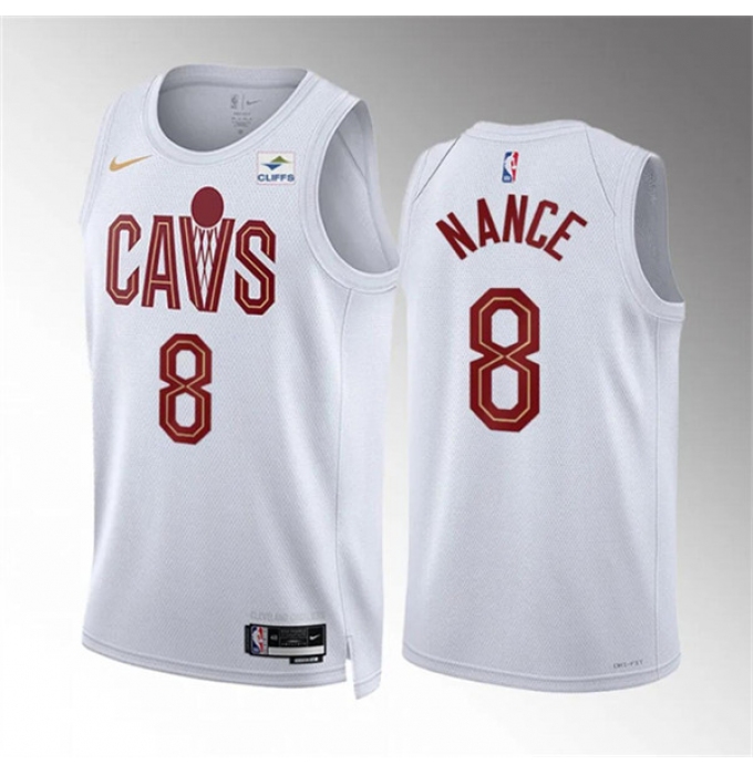 Men's Cleveland Cavaliers #8 Pete Nance White Association Edition Stitched Jersey