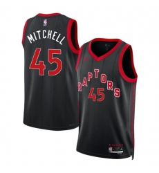 Men's Toronto Raptors #45 Davion Mitchell Black Statement Edition Stitched Basketball Jersey