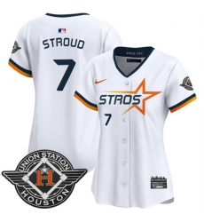 Women's Houston Astros #7 C.J. Stroud White 2025 City Connect Limited Stitched Baseball Jersey(Run Small)