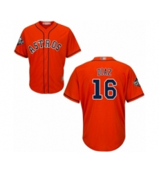 Youth Houston Astros #16 Aledmys Diaz Authentic Orange Alternate Cool Base 2019 World Series Bound Baseball Jersey