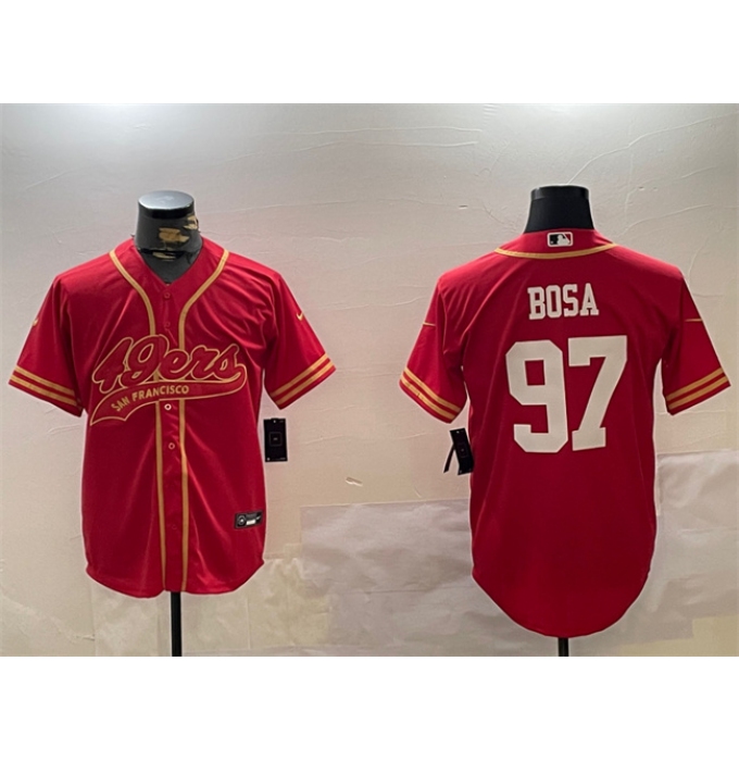 Men's San Francisco 49ers #97 Nick Bosa Red Cool Base Stitched Baseball Jersey