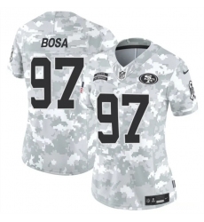 Women's San Francisco 49ers #97 Nick Bosa 2024 F.U.S.E Arctic Camo Salute To Service Limited Stitched Jersey(Run Small)