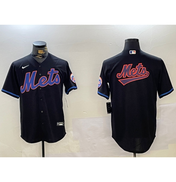 Men's New York Mets Team Big Logo Graphite 2024 City Connect Limited Stitched Baseball Jerseys