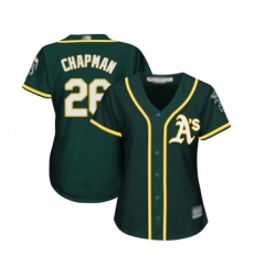 Women's Oakland Athletics #26 Matt Chapman Replica Green Alternate 1 Cool Base Baseball Jersey