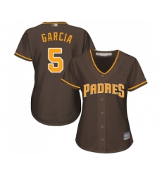 Women's San Diego Padres #5 Greg Garcia Replica Brown Alternate Cool Base Baseball Jersey