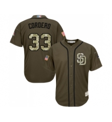 Men's San Diego Padres #33 Franchy Cordero Authentic Green Salute to Service Baseball Jersey